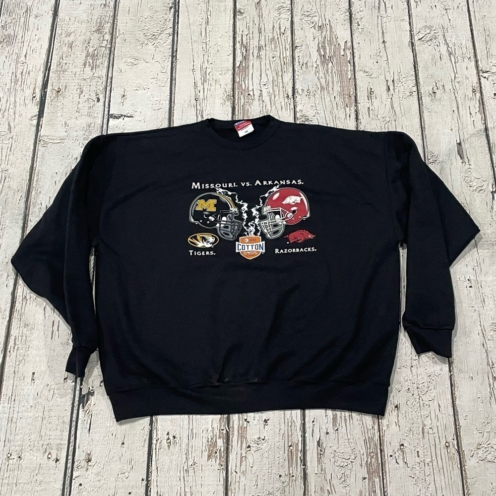Missouri Versus Arkansas 2008 Cotto Bowl Ncaa Football Crewneck Sweatshirt